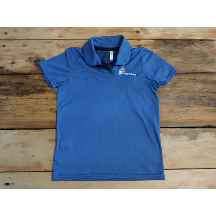Polo sans boutons bleu acier Polo sans boutons bleu acier