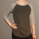 t-shirt manches 3/4 charbon