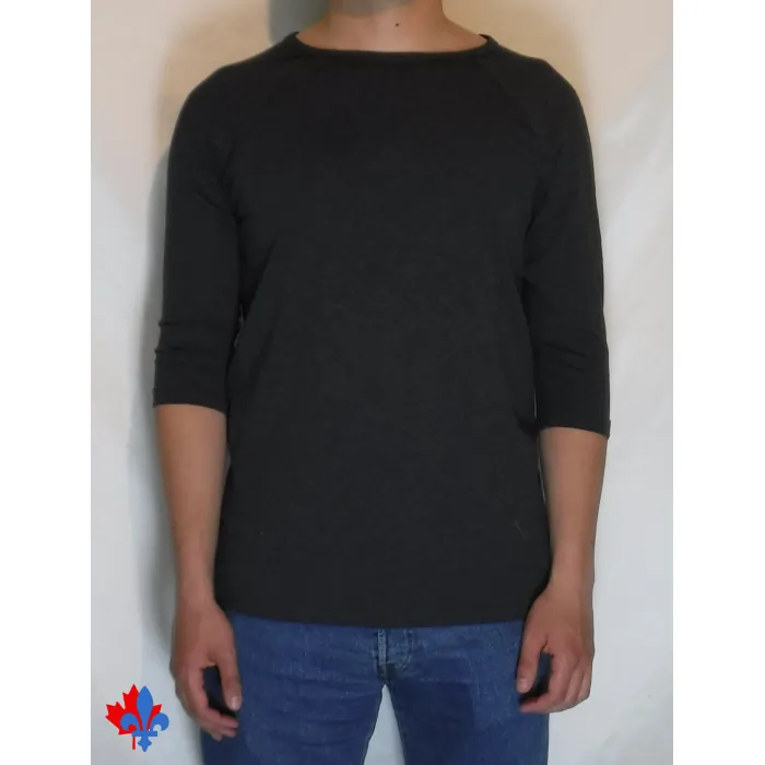 Unisexe: t-shirt manches 3/4 - charbon