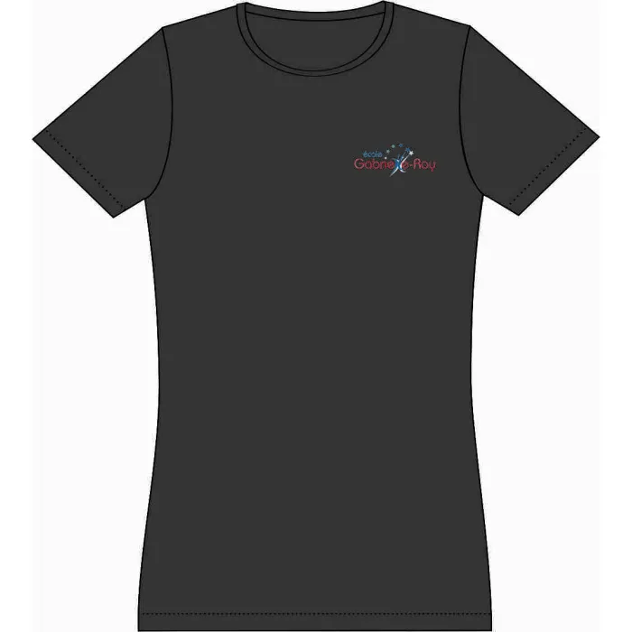 T-shirt ajusté encolure ronde gris charbon