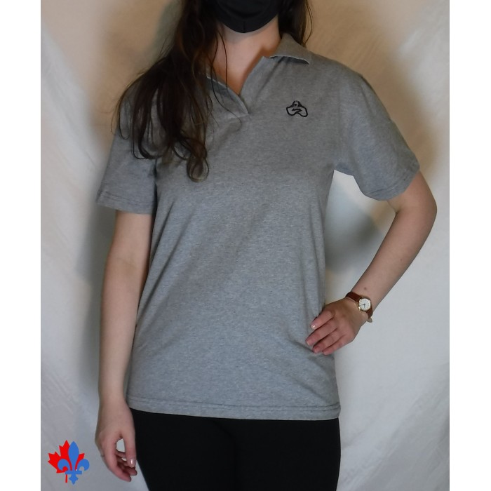 Collection Féminine: Polo jersey gris sans boutons