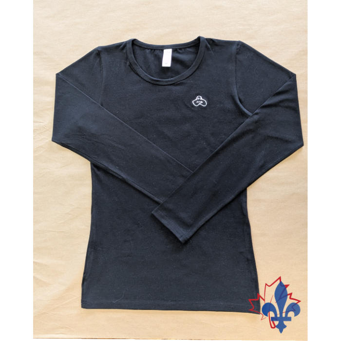 T-shirt ajusté manches longues noir