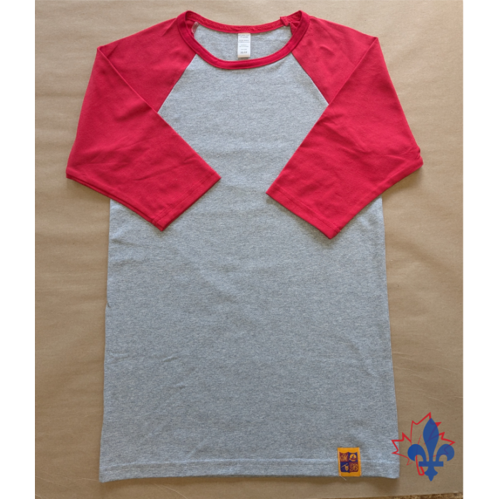 Grey and red 3/4 sleeves T-shirt 