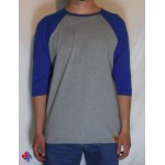 T-shirt manches 3/4 gris et royal