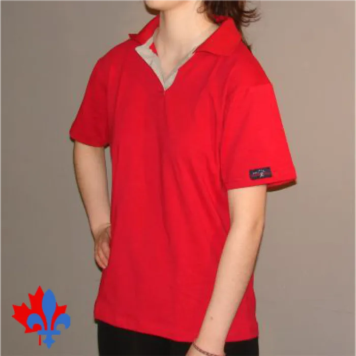 Polo rouge sans boutons