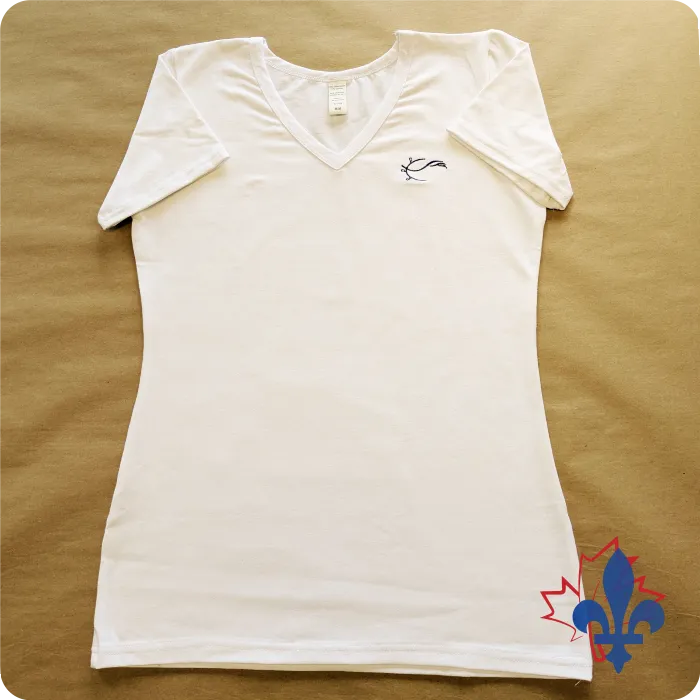 T-shirt ajusté encolure en V blanc T-shirt ajusté encolure en V blanc