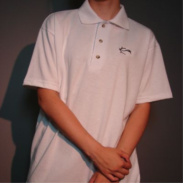 White polo shirt with buttons